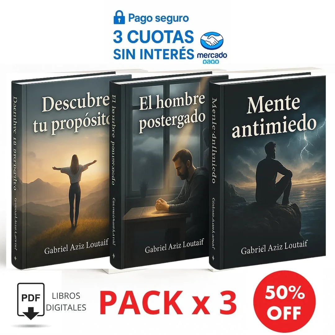 🧠 Pack Despertar Interior – El Hombre Postergado + Mente Antimiedo + Descubrí tu Propósito (50% OFF)